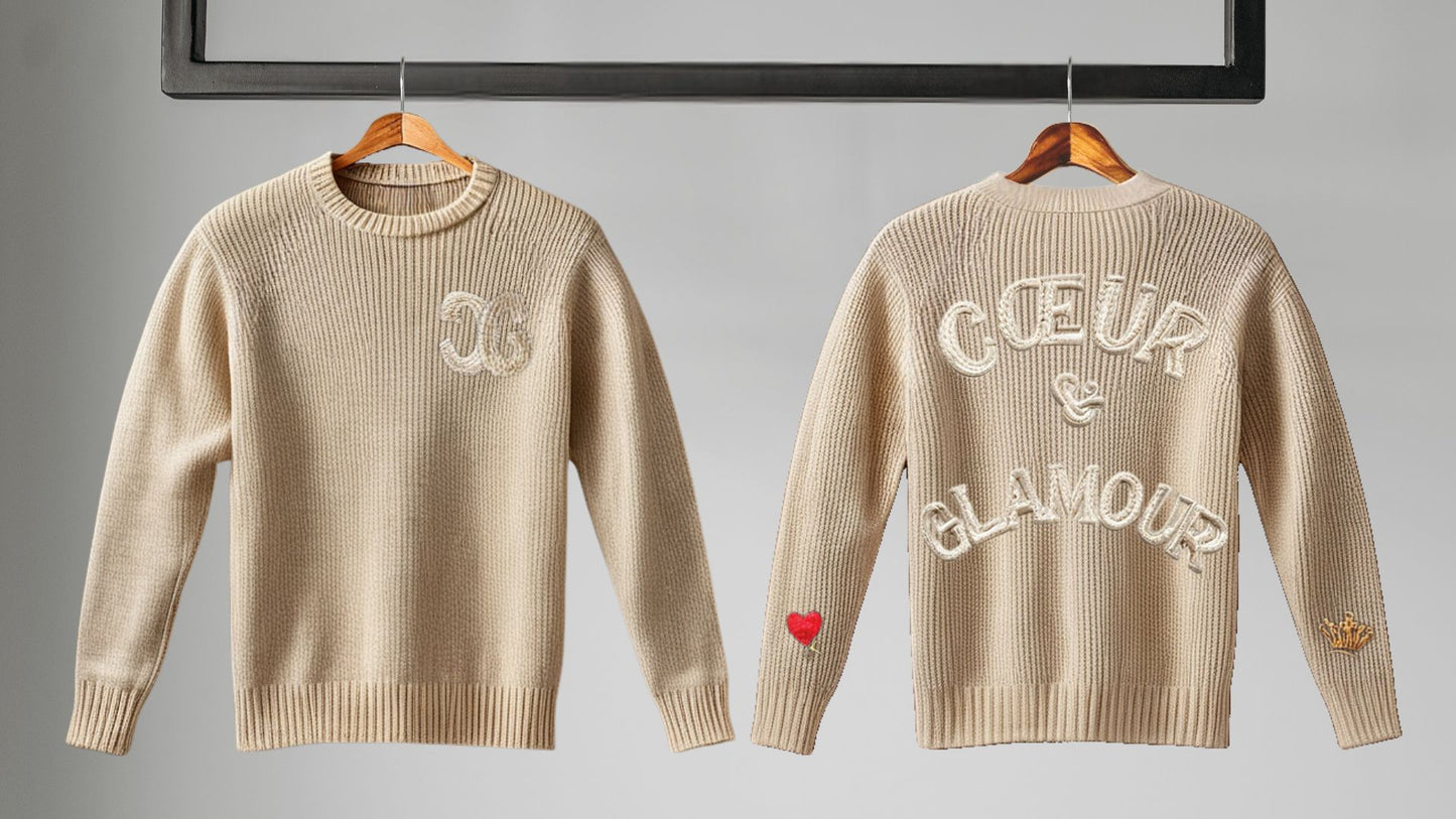 CŒUR STRICKPULLOVER BEIGE
