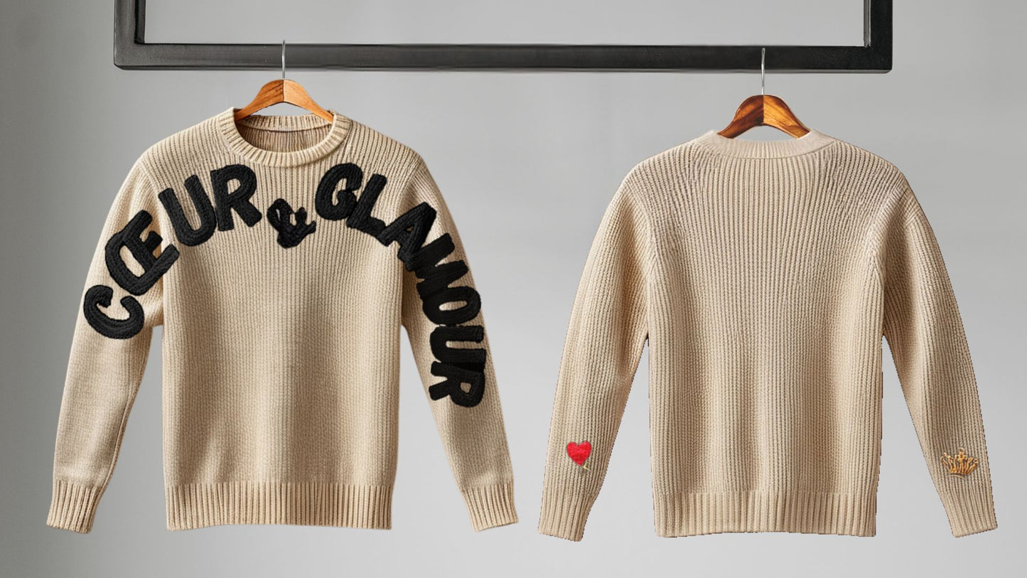 GLAMOUR STRICKPULLOVER BEIGE