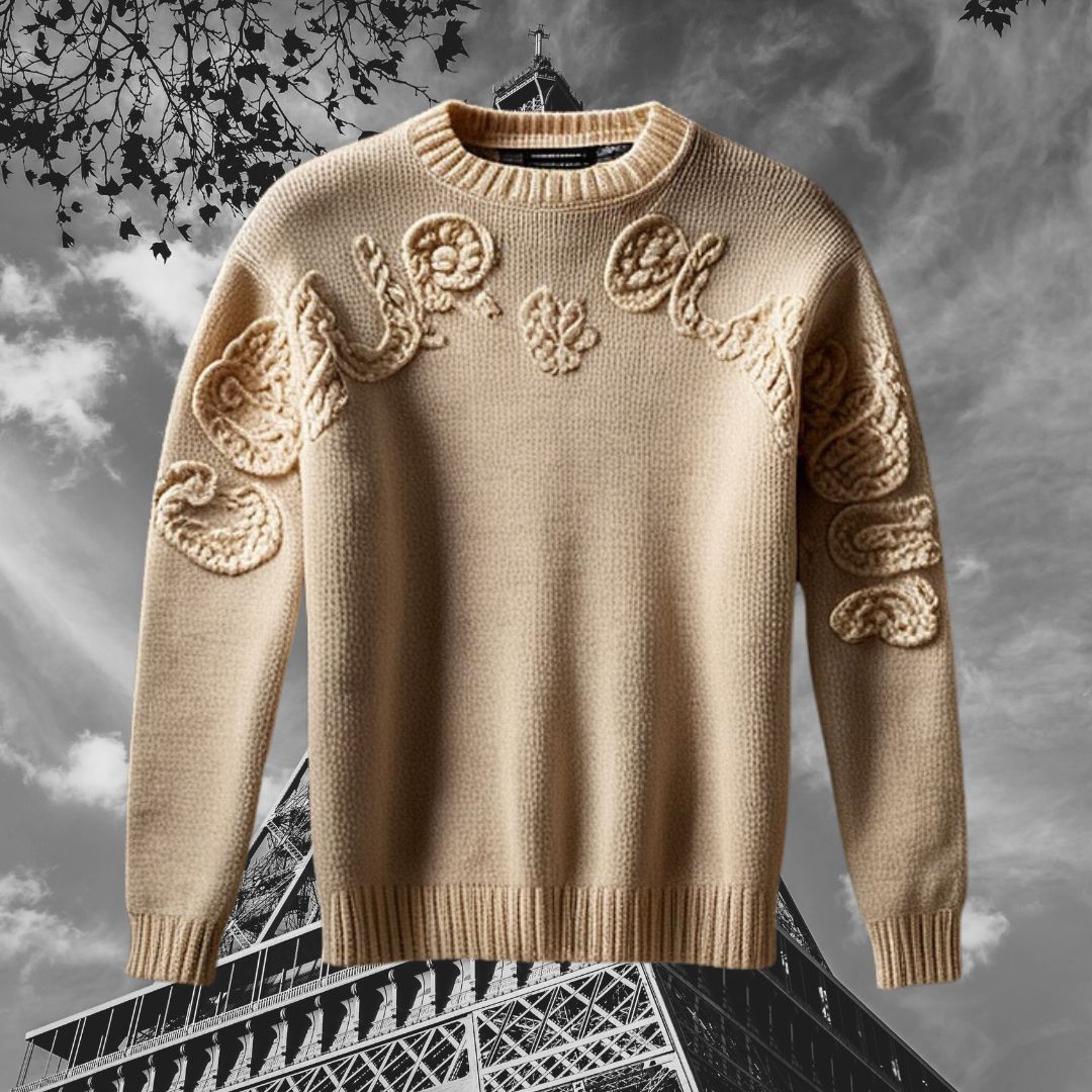 PARIS SCHWARZER STRICKPULLOVER