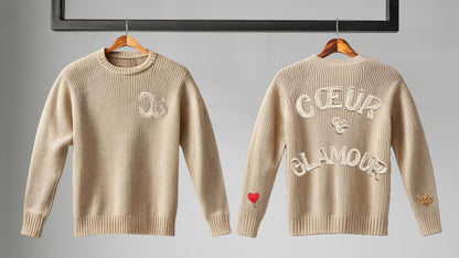 CŒUR STRICKPULLOVER BEIGE