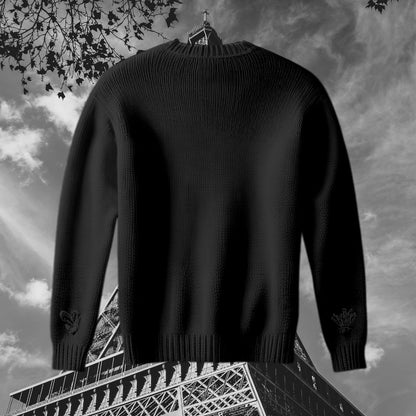 PARIS SCHWARZER STRICKPULLOVER