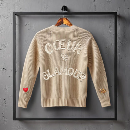 CŒUR STRICKPULLOVER BEIGE