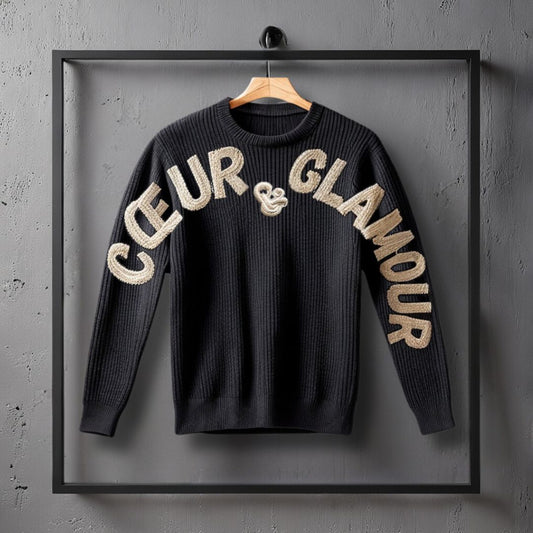 GLAMOUR STRICKPULLOVER SCHWARZ