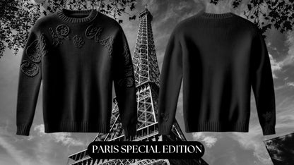 PARIS SCHWARZER STRICKPULLOVER